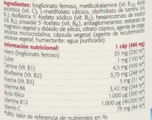 Hierro Bisglicinato 30 cápsulas - Sura Vitasan