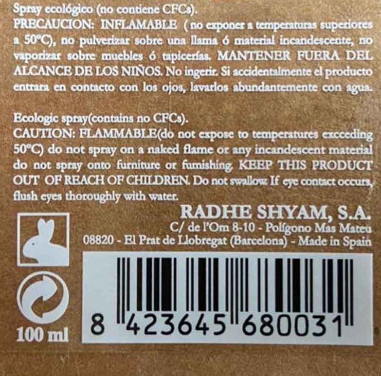 AMBIENTADOR FLOR DE AZAHAR LÍQUIDO NATURAL  – RADHE SHYAM - 100 ml