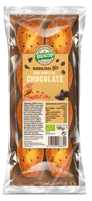 Magdalenas con Chips de Chocolate Biocop - 180g