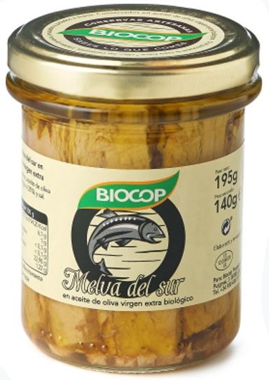 Filetes de melva en aceite de oliva virgen extra biológico - 195 g