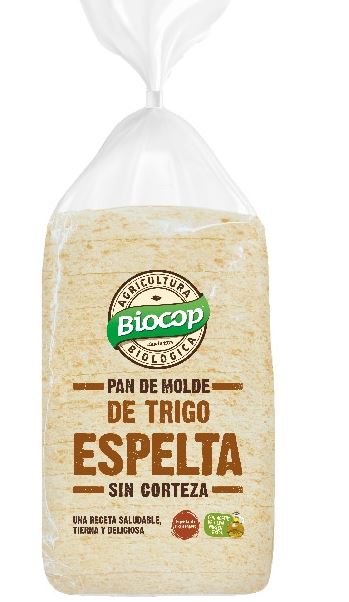 Pan de Molde de Trigo Espelta sin Corteza Biocop 300g