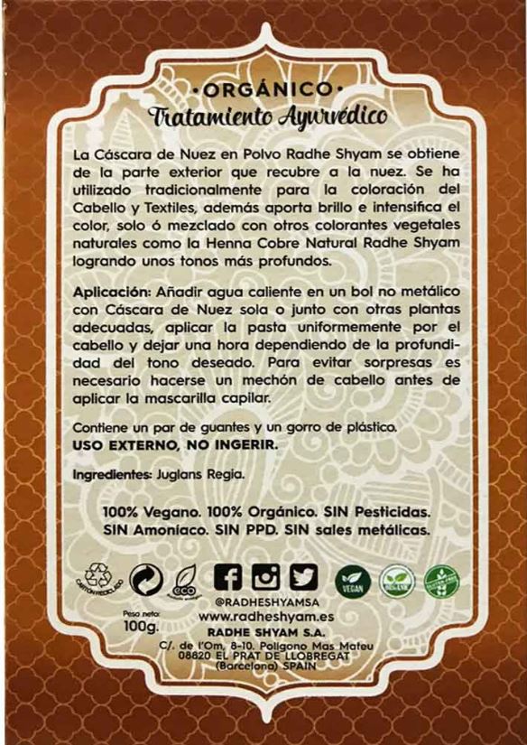 Cáscara de Nuez Tratamiento Ayurvédico 100 g