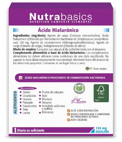 ACIDO HIALURONICO 30 caps NUTRABASICOS