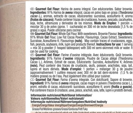 Oat Gourmet. Harina de Avena Integral. 1.9 kg Weider Varios sabores