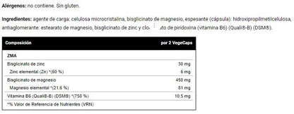 ZMA - 100 VegeCaps de Vitobest®